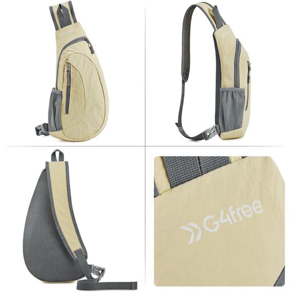 Small CrossBody Chest Sling Backpack - Creamy Yellow - Picture 7 of 7